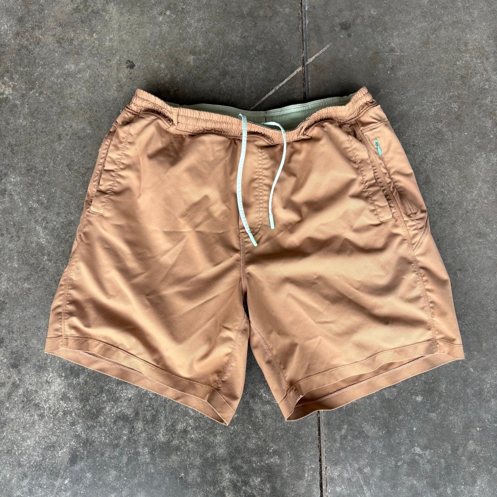 Birddogs Boom for Your Boomstick Shorts Men's XL Tan Khaki Lined Drawstring Gym